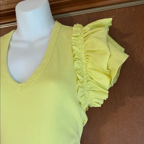 Yellow Ruffle Sleeve Bodysuit - Picture 2 of 3